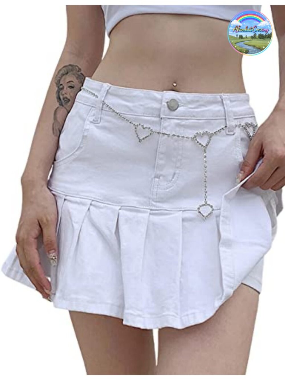 Y2K Low Waisted Built-in Shorts Denim Mini Skort Ruffle Pleated A-line